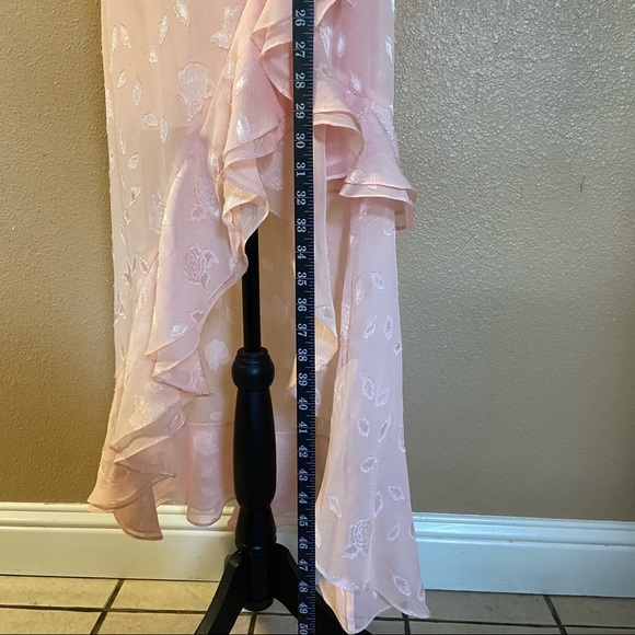 NWOT Lulus Forever Blush Pink Floral Jacquard Ruffled Maxi Dress - Picture 7 of 12